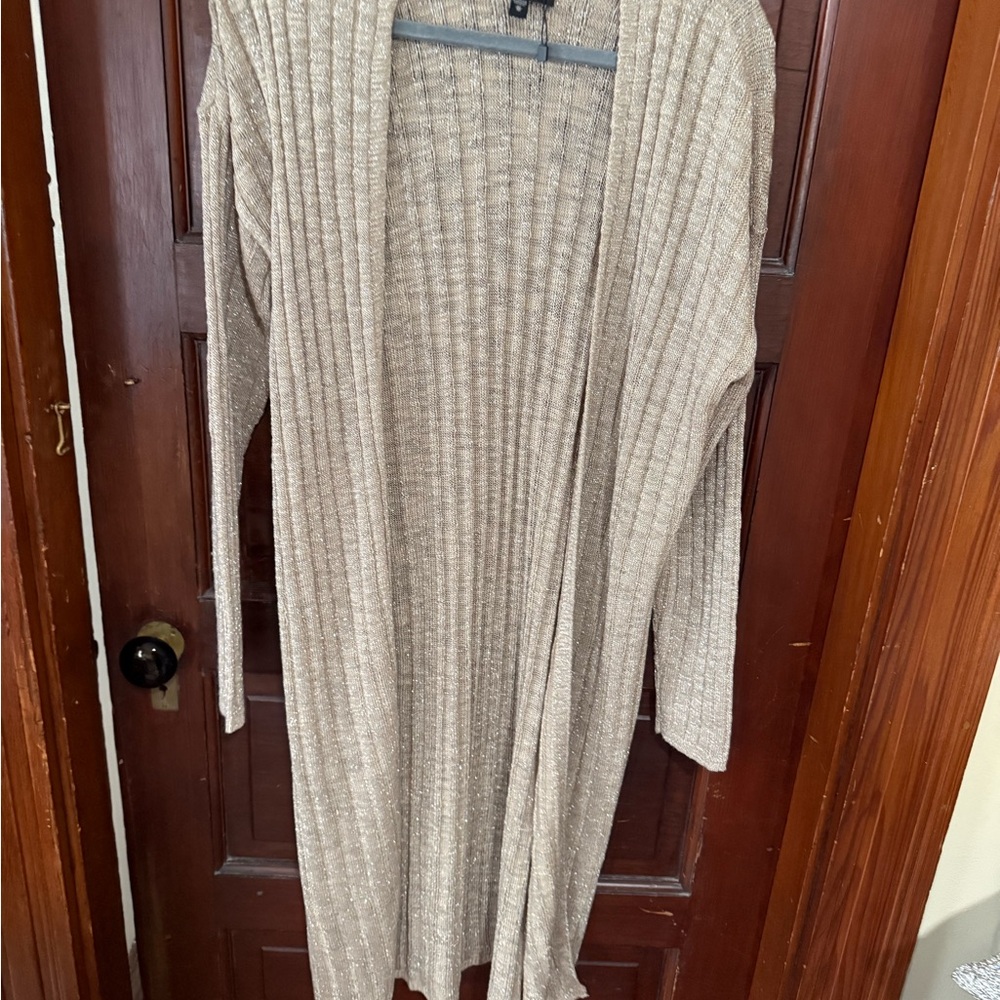Express Beige Ribbed Cardigan